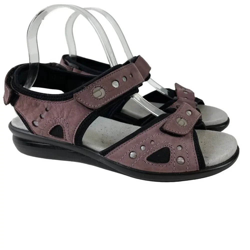 Hotter Comfort Concept Purple Strappy Sporty Casual Sandals Shoes sz 8